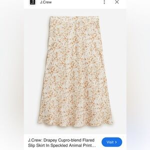 J-Crew Drapey cupro-blend flared slip skirt in speckled animal print